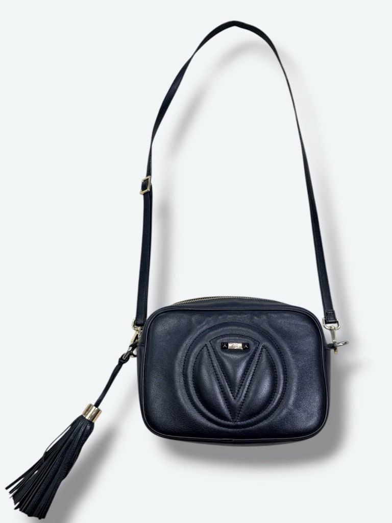 Valentino Garavani V Logo Leather Shoulder Bag Black | Y2k Minimalist Luxe